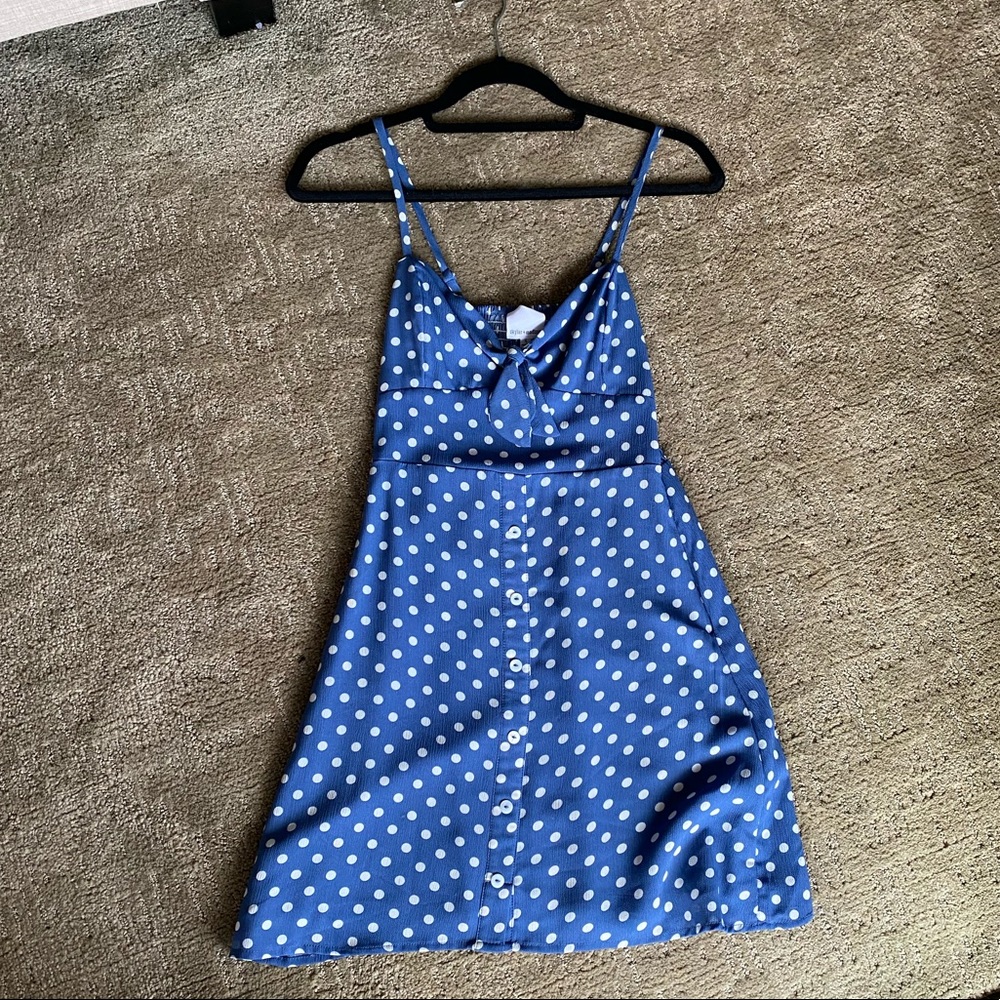 Blue polka dot dress